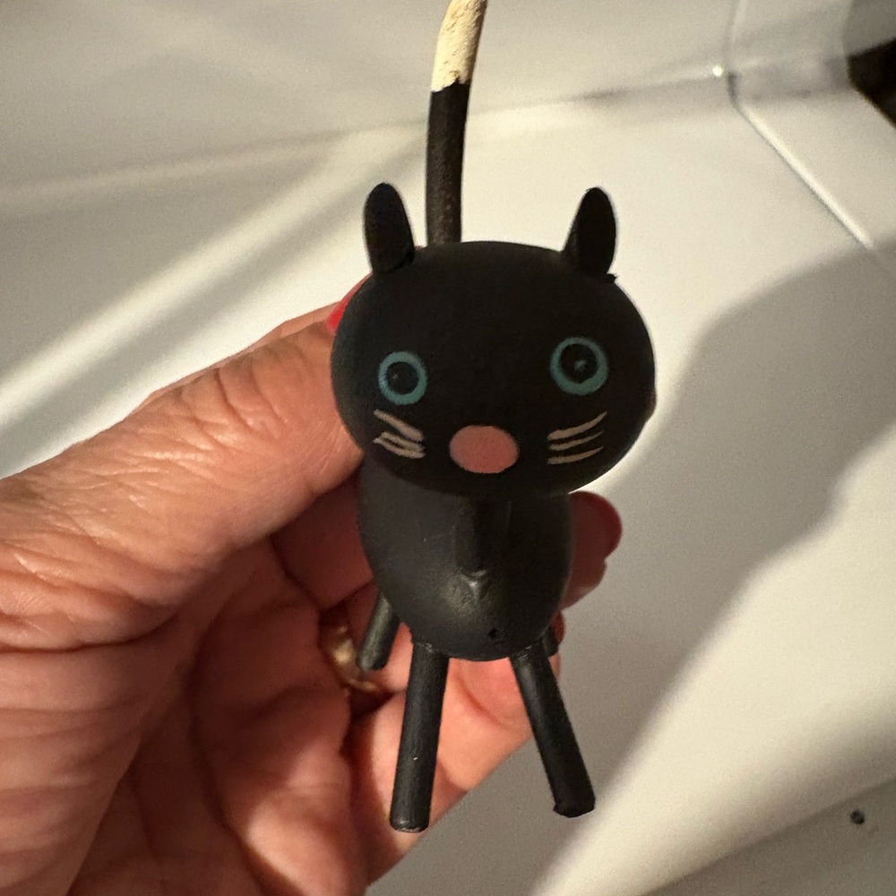 Whimsical Black Cat Figurine